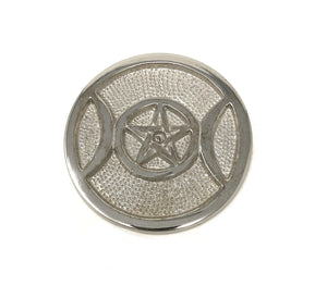 Triple Moon Pentacle Aluminum Altar Plate