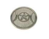 Triple Moon Pentacle Aluminum Altar Plate