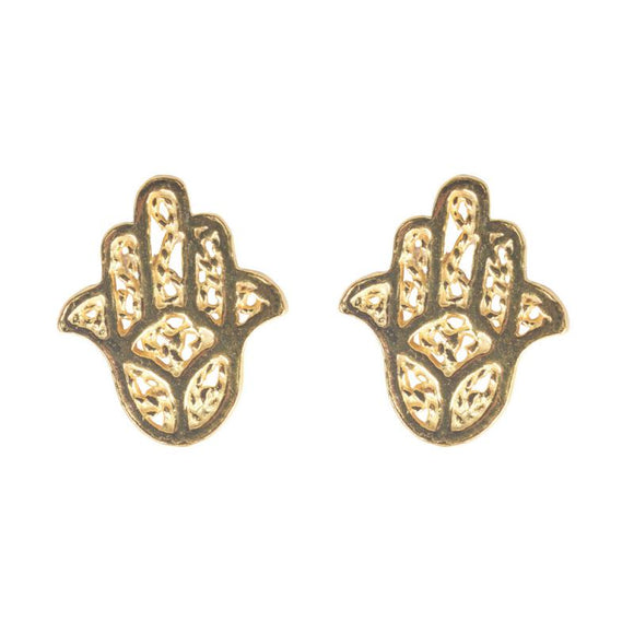 STERLING GOLD STUDS HAMSA