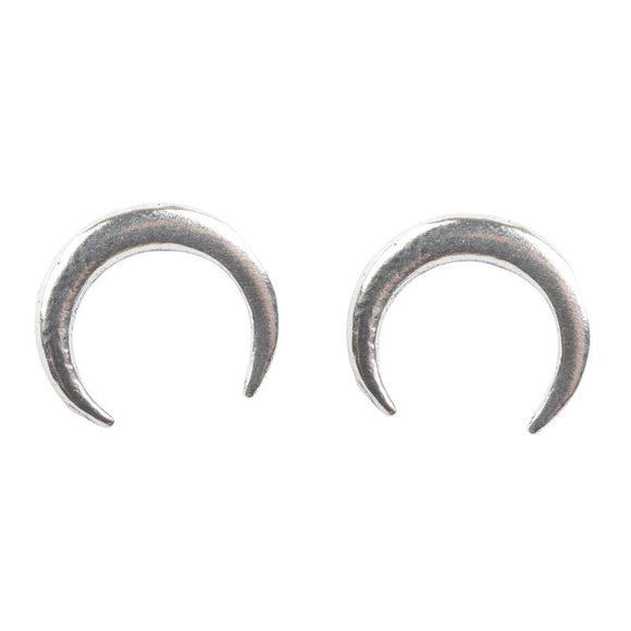 Silver Crescent Moon Earrings