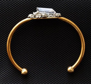 Gold Pyrite & Quartz Bangle