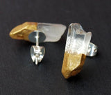 Gold & Raw Quartz Earrings