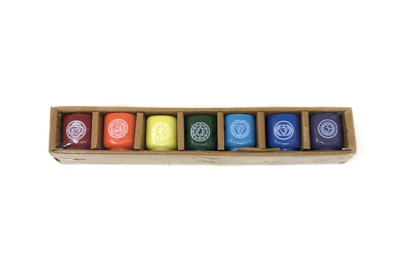 7 Chakra Ceramic Chime Candle Holder (set of 7)