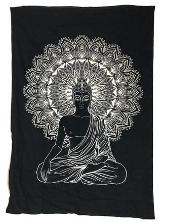 Tapestry Buddha Black & White