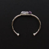 Pyrite, Amethyst, and Quartz Bangle, Gemstone Bracelet