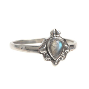 TEAR DROP LABRADORITE STONE RING