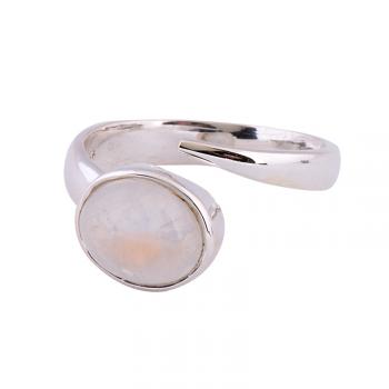 SPIRAL OPEN SHANK MOONSTONE RING