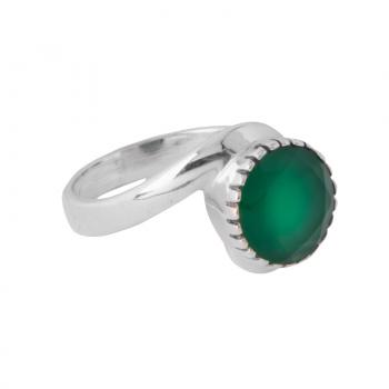 Green Adventurine Round Swirl Ring