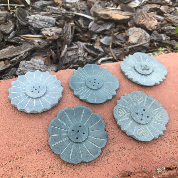 Stone Incense & Cone Burner Round Flowers