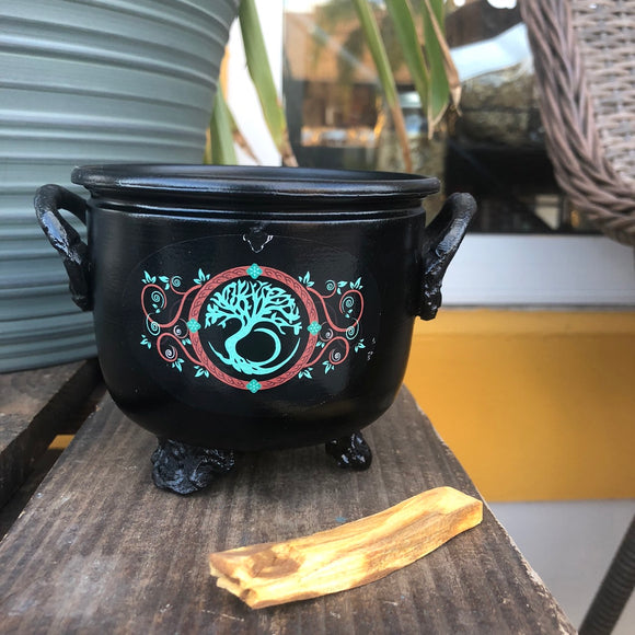 Tree of Life Iron Cauldron Burner