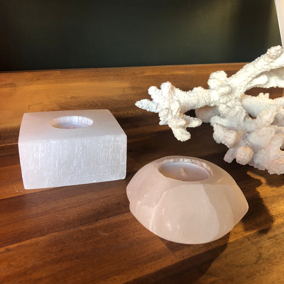 Selenite Tea Light Holder