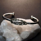 Silver Pyrite and Quartz Bangle