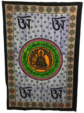 Tapestry Hand Painted Om Buddha