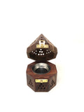 Wooden Temple Charcoal  Cone Burner